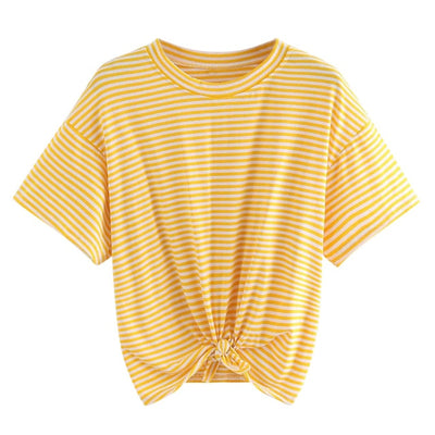 T Shirt Women Ladies Stripe Short T-Shirt Short Sleeve O Neck Casual Tops Summer Tee Shirt Femme Camisetas Verano Mujer 2019