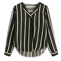 Women Casual Autumn Long Sleeve V-Neck Irregular Striped Print Shirt Blouse Womens Tops and Blouses Blusas Mujer de Moda 2019