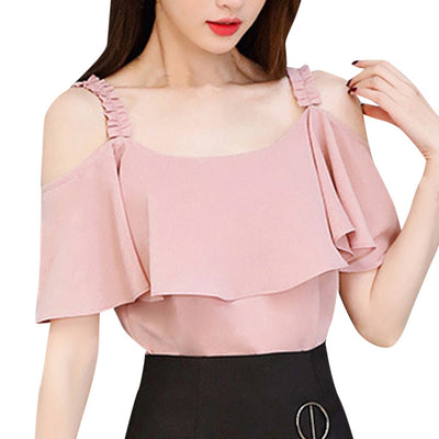 Summer Blouse Women Korean Fashion O-Neck Short Sleeve Shirt Casual Chiffon Womens Tops and Blouse Blusas Mujer De Moda 2019