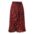 Feitong Leopard Print Vintage Women Skirts Fashion Loose High Waist Pleated Skirt Ladies Summer Party Casual Skirts Jupe Femme