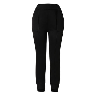 Fashion Women Casual Pockets Full Length Elastic Waist Solid Cotton Pants Cargo Pants Women Pantalon Femme Pantalones Mujer