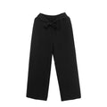 Feitong Women Pants Elastic Waist Tie Bow Wide Leg Pants Women Trousers Summer Nine Pants Casual Straight Pants Pantalon Femme