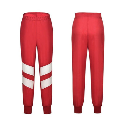 Feitong Women Pants Striped Patchwork Casual Sports Elastic Waistt Pants Comfortable Streetwear Female Trousers Femme Pantalons