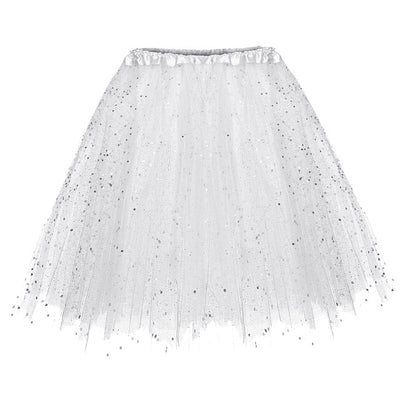 Feitong Women Skirts Paillette Elastic 3 Layered Short Skirt Adult Tutu Dancing Skirt Party Casual Skirts Femme Faldas Mujer